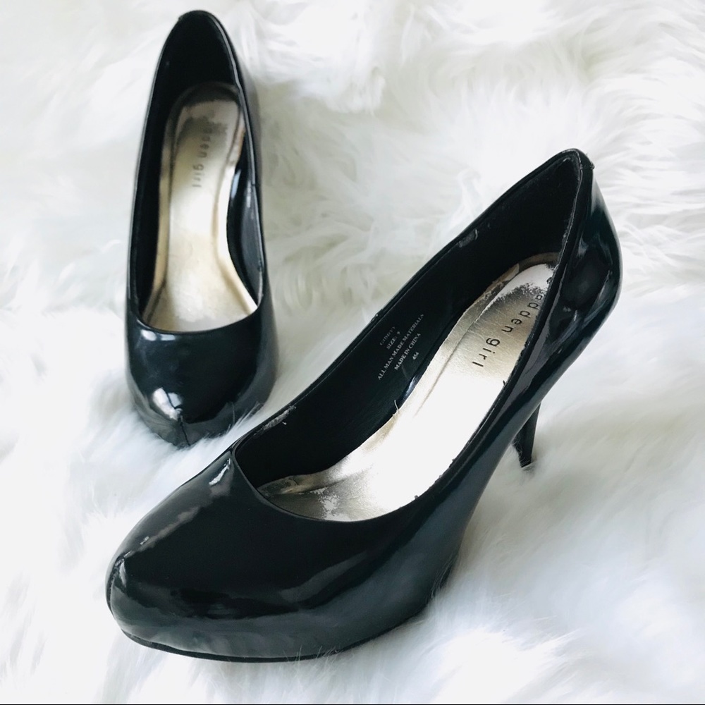 Madden Girl Giddy Patent Leather Platform Pumps, 9